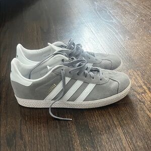 Adidas Gazelle Gray and White Sneakers